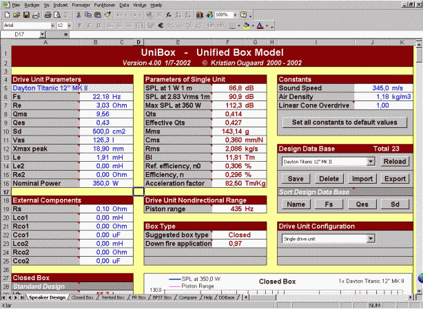 Driver Thiele Small Parameter Input