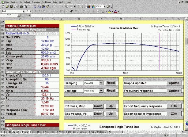 Passive Radiator Thiele Small Parameter Input