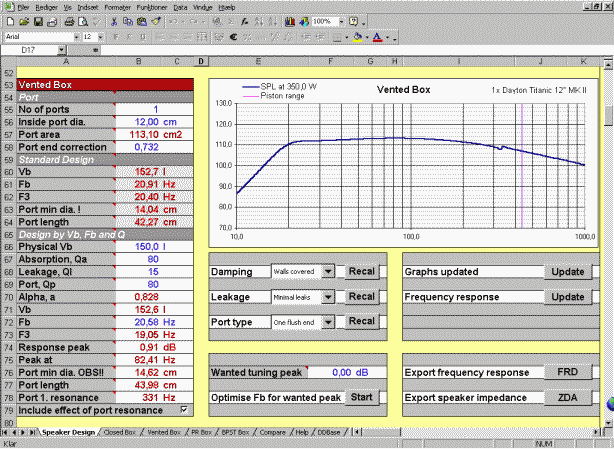 Vented Box Parameter Input